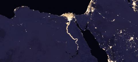 Ночная карта освещенности Египта
